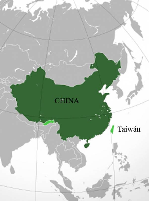 Mapa de China y Taiwán
