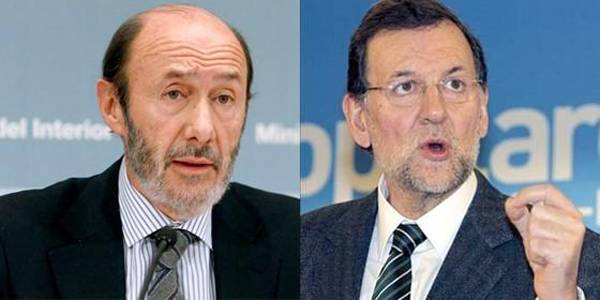 Rubalcaba, candidato del PSOE y Rajoy